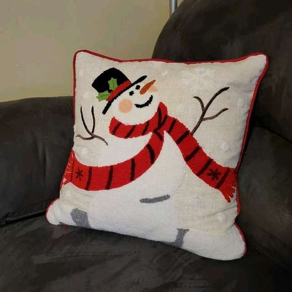 Lifestyle Other - Saro Lifestyle Jolly Snowman Down Filled Christmas Winter Throw Pillow 16 x 16
